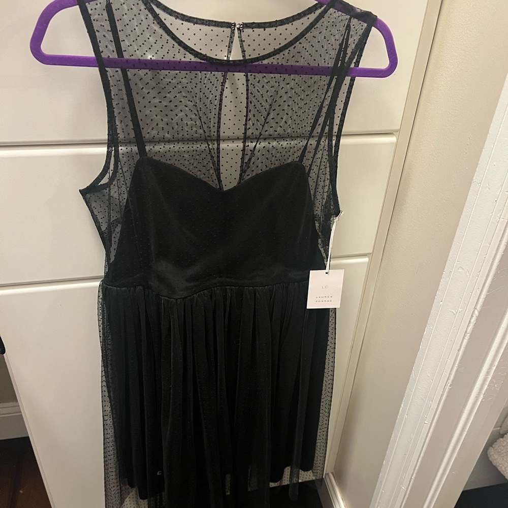 LC Lauren Conrad Black Mesh Dress